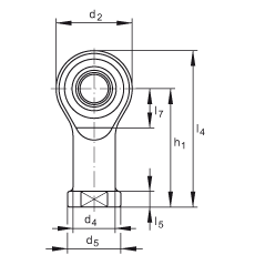 桿端軸承 GIKSL5-PS, 根據(jù) DIN ISO 12 240-4 標準，特種鋼材料，帶左旋內(nèi)螺紋，免維護