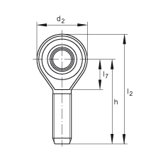 桿端軸承 GAKSR12-PS, 根據(jù) DIN ISO 12 240-4 標(biāo)準(zhǔn)，特種鋼材料，帶右旋外螺紋，免維護(hù)