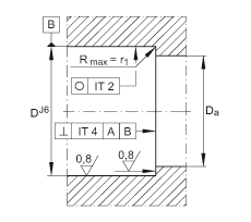 推力角接觸球軸承 BSB025062-2RS-T, 單向，接觸角 a = 60°，限制公差，兩側(cè)唇密封