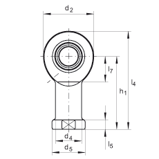桿端軸承 GIL20-DO, 根據(jù) DIN ISO 12 240-4 標(biāo)準(zhǔn)，帶左旋內(nèi)螺紋，需維護(hù)