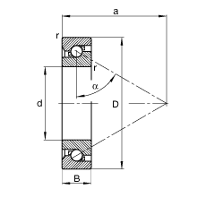 推力角接觸球軸承 BSB025062-T, 單向，接觸角 α = 60°，限制公差