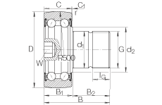 螺栓型滾輪 KR5202-2RS, 雙列，兩側(cè)唇密封