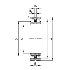圓柱滾子軸承 NN3038-AS-K-M-SP, 根據(jù) DIN 5412-4 標(biāo)準(zhǔn)的主要尺寸, 非定位軸承, 雙列，帶錐孔，錐度 1:12 ，可分離, 帶保持架，減小的徑向內(nèi)部游隙，限制公差