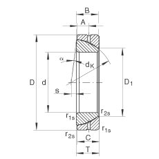 角接觸關(guān)節(jié)軸承 GE30-SX, 根據(jù) DIN ISO 12 240-2 標(biāo)準(zhǔn)，需維護(hù)