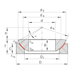 推力關(guān)節(jié)軸承 GE340-AW, 根據(jù) DIN ISO 12 240-3 標準，免維護
