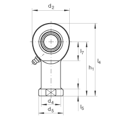 桿端軸承 GIR45-DO-2RS, 根據(jù) DIN ISO 12 240-4 標準，帶右旋內(nèi)螺紋，需維護，兩側(cè)唇密封
