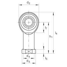 桿端軸承 GIKPR10-PW, 根據(jù) DIN ISO 12 240-4 標(biāo)準(zhǔn)，帶右旋小螺距內(nèi)螺紋，需維護