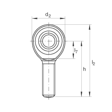 桿端軸承 GAKR8-PW, 根據(jù) DIN ISO 12 240-4 標(biāo)準(zhǔn)，帶右旋外螺紋，需維護(hù)