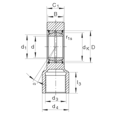 液壓桿端軸承 GIHRK80-DO, 根據(jù) DIN ISO 12 240-4 標(biāo)準(zhǔn)，帶右旋螺紋夾緊裝置，需維護(hù)