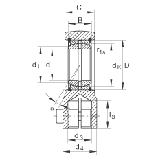 液壓桿端軸承 GIHRK40-DO, 根據(jù) DIN ISO 12 240-4 標(biāo)準(zhǔn)，帶右旋螺紋夾緊裝置，需維護(hù)