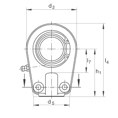 液壓桿端軸承 GIHRK40-DO, 根據(jù) DIN ISO 12 240-4 標(biāo)準(zhǔn)，帶右旋螺紋夾緊裝置，需維護(hù)
