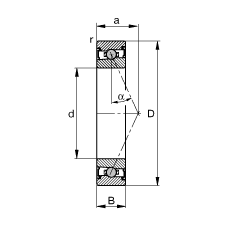 主軸軸承 HCS71926-E-T-P4S, 調(diào)節(jié)，成對或單元安裝，接觸角 α = 25°，兩側(cè)唇密封，非接觸，限制公差