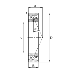 主軸軸承 HS7026-E-T-P4S, 調(diào)節(jié)，成對(duì)或單元安裝，接觸角 α = 25°，限制公差