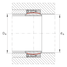 大的關(guān)節(jié)軸承 GE630-DW, 根據(jù) DIN ISO 12 240-1 標(biāo)準(zhǔn)，免維護(hù)