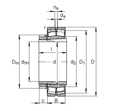 調(diào)心滾子軸承 23220-E1A-K-M + H2320, 根據(jù) DIN 635-2 標準的主要尺寸, 帶錐孔和緊定套